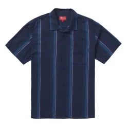 Supreme Vertical Stripe S/S Shirt Navy ||Plus Fashion