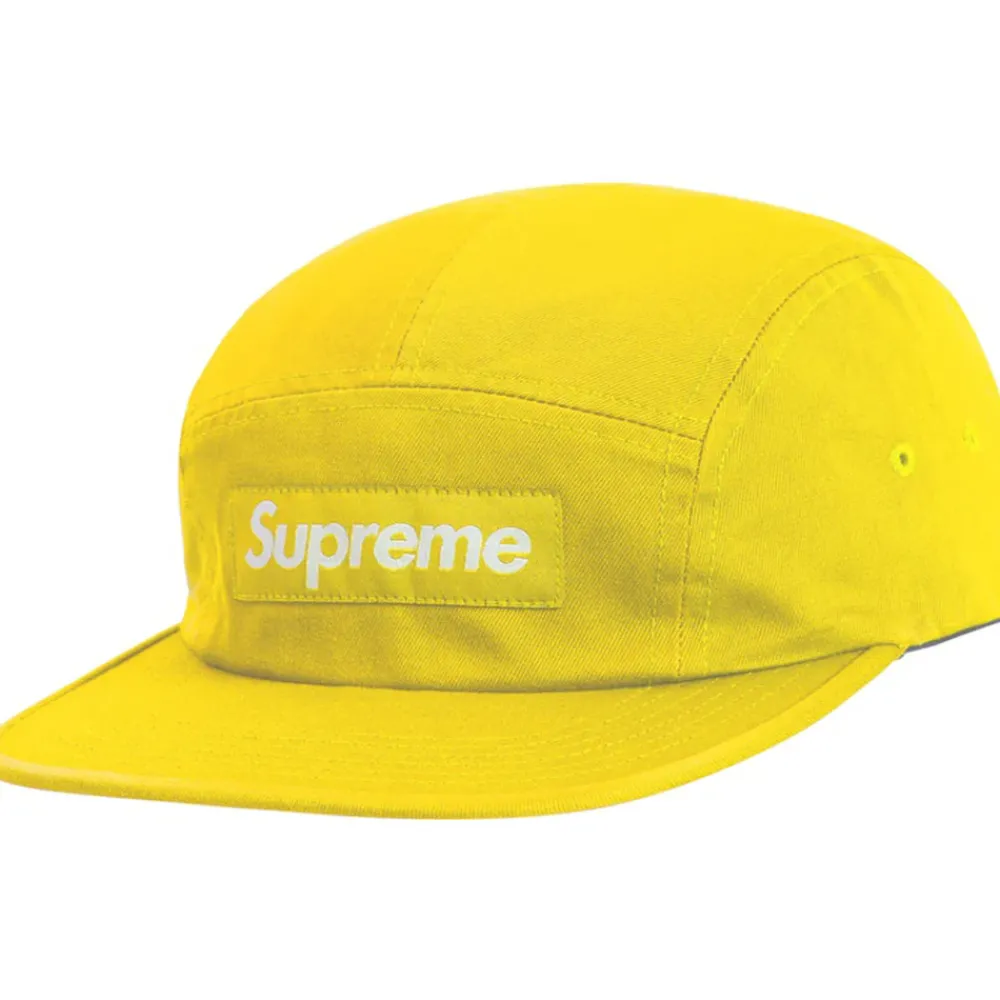 Supreme Washed Chino Twill Camp Cap (SS19) Yellow ||Plus Fashion