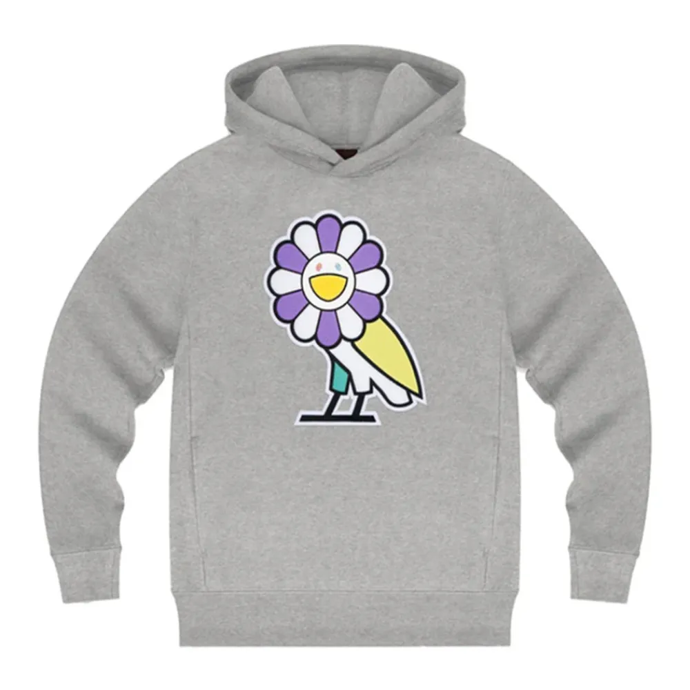 Takashi Murakami x OVO Sur Flower Owl Hoodie Heather Grey ||Plus Discount