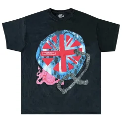 Travis Scott 02 Live Union Jack Tee Black ||Plus Hot
