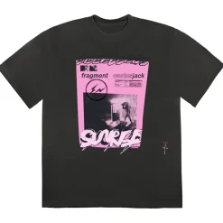 Travis Scott Cactus Jack For Fragment Pink Sunrise T-Shirt Washed|Plus New