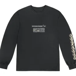 Travis Scott Cactus Jack For Fragment Logo L/S T-Shirt Washed Black ||Plus Hot