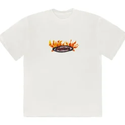Travis Scott Cactus Jack Flame T-Shirt White ||Plus Online