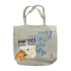 Travis Scott Cactus Jack For Fragment Flames Tote Bag Cream ||Plus New