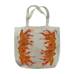 Travis Scott Cactus Jack For Fragment Flames Tote Bag Cream ||Plus New