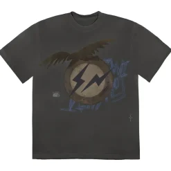 Travis Scott Cactus Jack For Fragment Create T-shirt Washed Black ||Plus Sale
