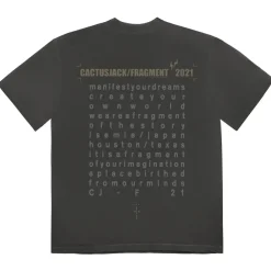 Travis Scott Cactus Jack For Fragment Create T-shirt Washed Black ||Plus Sale