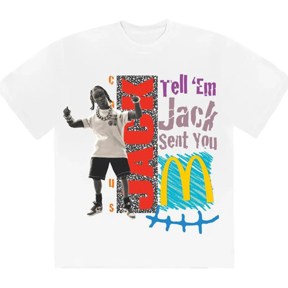 Travis Scott x McDonald's Jack Smile T-Shirt White ||Plus Sale