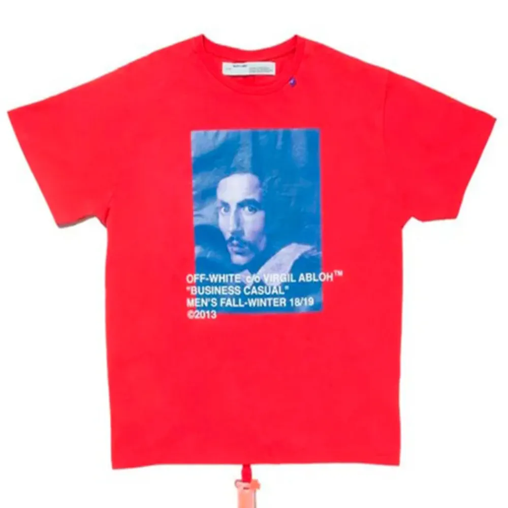 Virgil Abloh MCA Figures of Speech OFF-WHITE Bernini Tee Red/Blue ||Plus Clearance