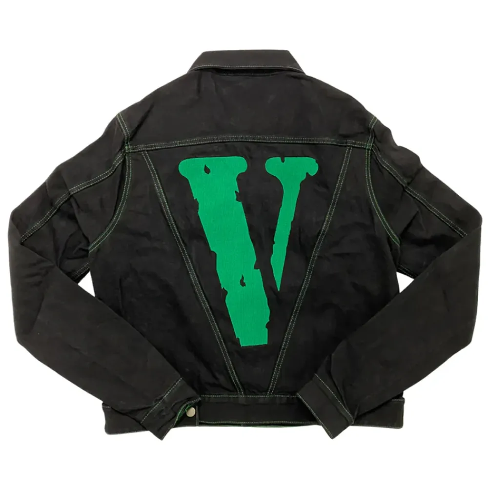 Vlone Friends Denim Jacket Black/Green ||Plus Hot