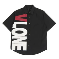 VLONE Logo Button Up Shirt Black ||Plus Clearance