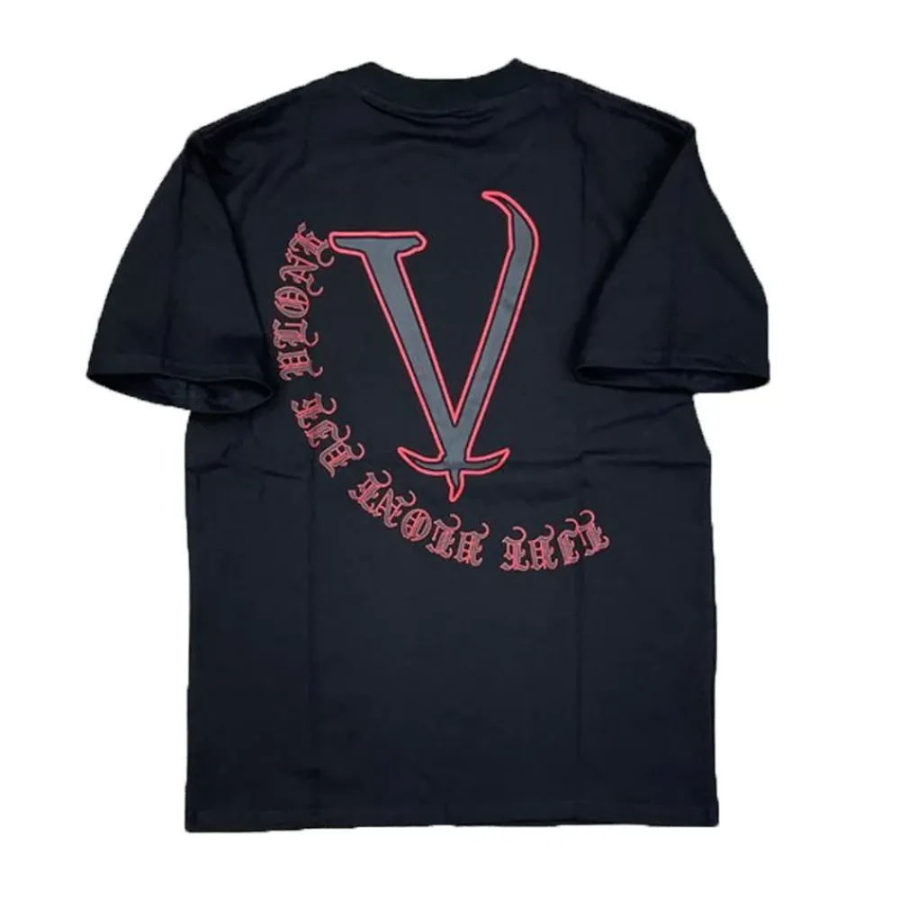 Vlone Old English Script Tee Black/Red ||Plus Fashion