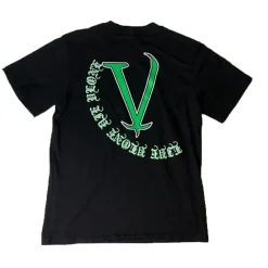 Vlone Old English Script Tee Black/Green ||Plus Discount