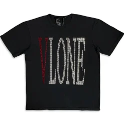 Vlone Rhinestone Staple T-Shirt Black/Red ||Plus Outlet
