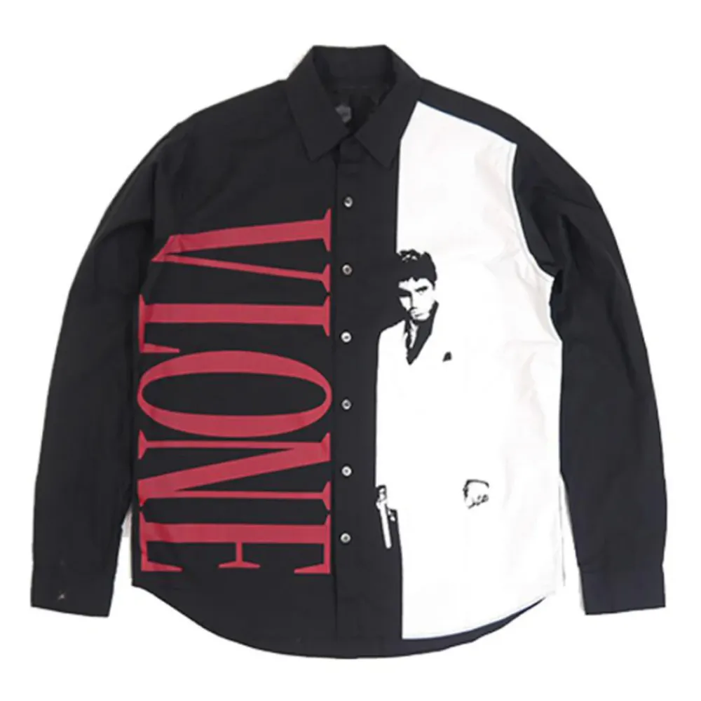 VLONE Scarface Button Up Long Sleeve ||Plus Discount