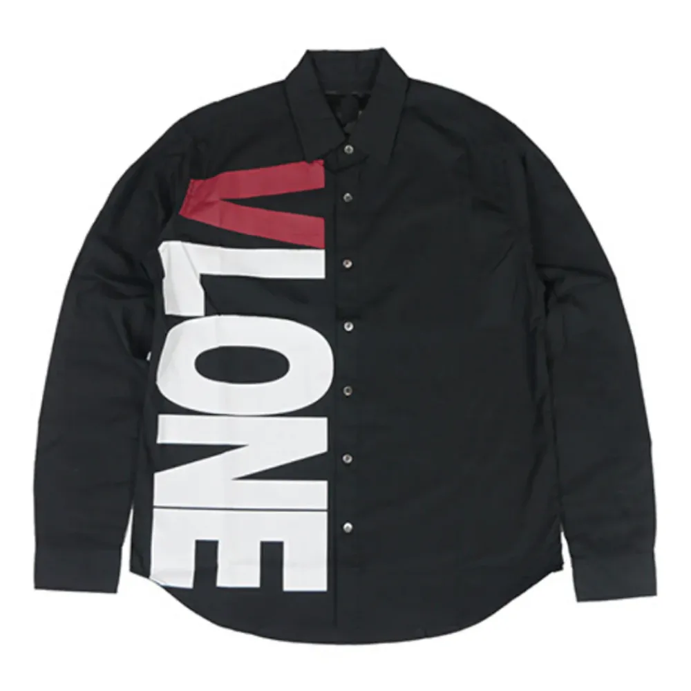 VLONE Side Logo Button Up Long Sleeve ||Plus Fashion