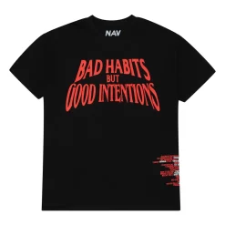 Vlone x Nav Bad Habits Tee Black ||Plus Outlet
