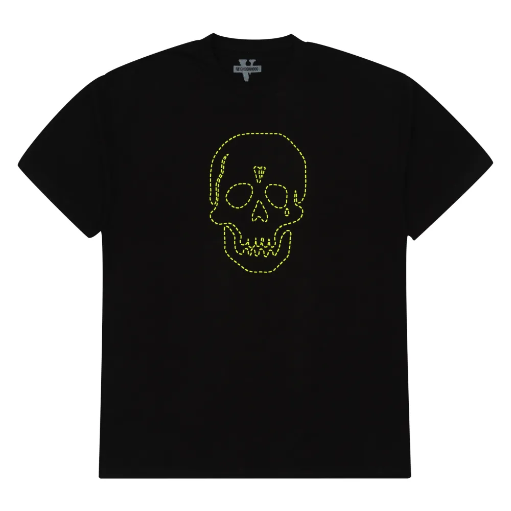 Vlone x Neighborhood Skull Tee Black/Green ||Plus Outlet