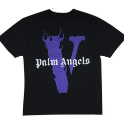 Vlone x Palm Angels T-Shirt Black/Purple ||Plus Clearance
