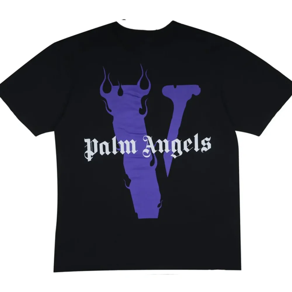 Vlone x Palm Angels T-Shirt Black/Purple ||Plus Clearance