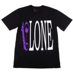Vlone x Palm Angels T-Shirt Black/Purple ||Plus Clearance
