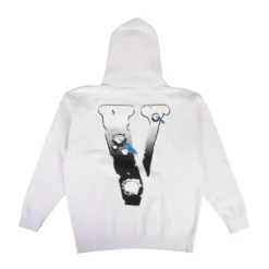 Vlone x Pop Smoke Hawk Em Hoodie White ||Plus Clearance