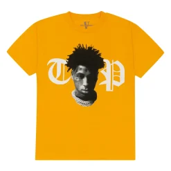 YoungBoy NBA x Vlone Peace Hardly Tee Yellow ||Plus Discount