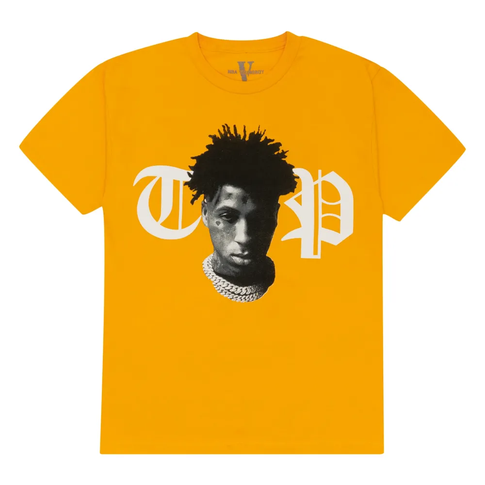 YoungBoy NBA x Vlone Peace Hardly Tee Yellow ||Plus Discount