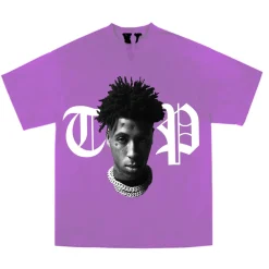 YoungBoy NBA x Vlone Peace Hardly Tee Purple ||Plus New