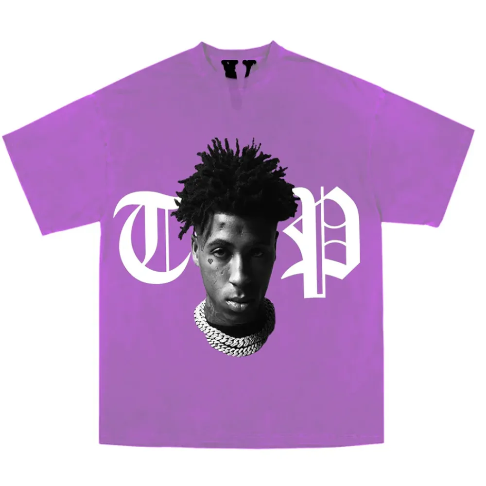 YoungBoy NBA x Vlone Peace Hardly Tee Purple ||Plus New